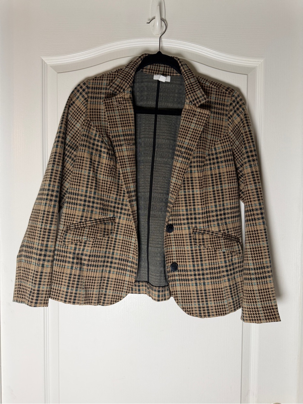 J. Jill Plaid Blazer in Camel and Black